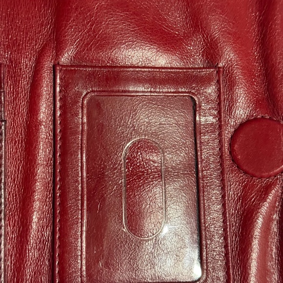 Hobo International Lauren Double Frame Folding Wallet Clutch Red Leather - Picture 9 of 14
